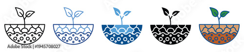 Soil Health icon set multiple style collection