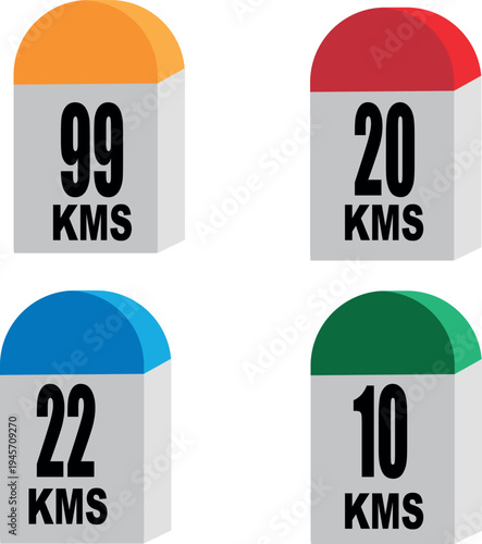 Milestone Icon Road Side Distance Detail