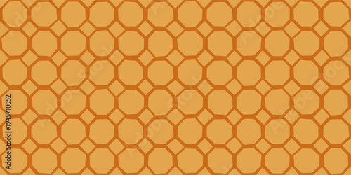 Octagonal geometric seamless pattern in warm orange tones. Decorative texture. Elegant background.
