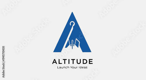 Blue Triangle Logo with Climbing Hook.