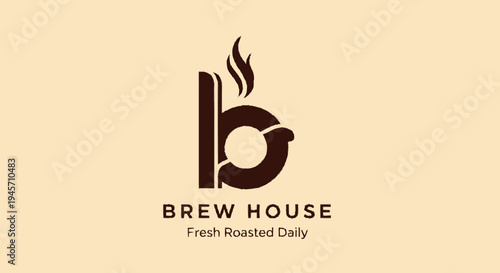Brew House Coffee Logo Design Element.
