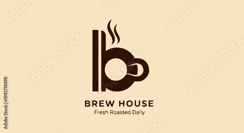 Brew House Coffee Logo Design Element.
