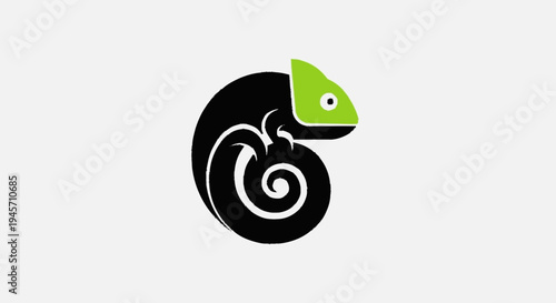 Chameleon Logo Design Element Illustration.