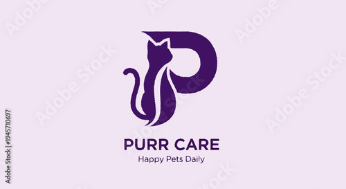 Cat Logo Design for Purr Care.