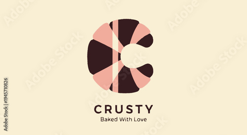 Crusty Logo Design with Pink and Brown.