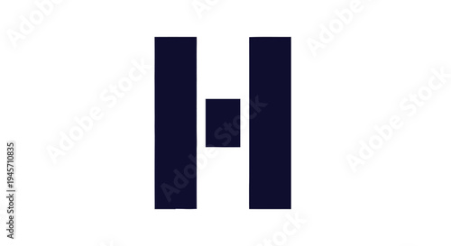 Dark Blue Letter H Logo Design Element.