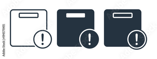 Weight Scale Warning Icon with Exclamation Mark. Health Alert and Body Weight Monitoring Symbol. Vector Illustration