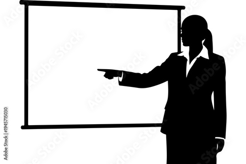 Professional Presenting with Pointer on Flip Chart