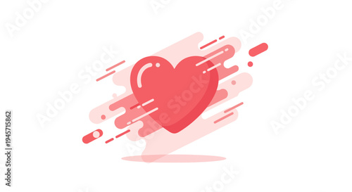 Red Heart Icon with Dynamic Splash Effect - Love and Emotion Graphic