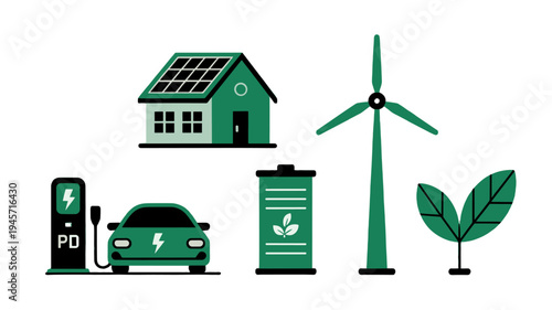 Eco-friendly green energy concept for a sustainable future.