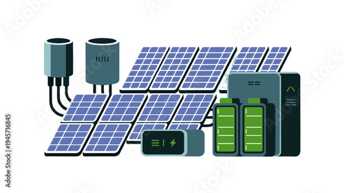 Solar panel array showcasing renewable energy and environmental conservation.