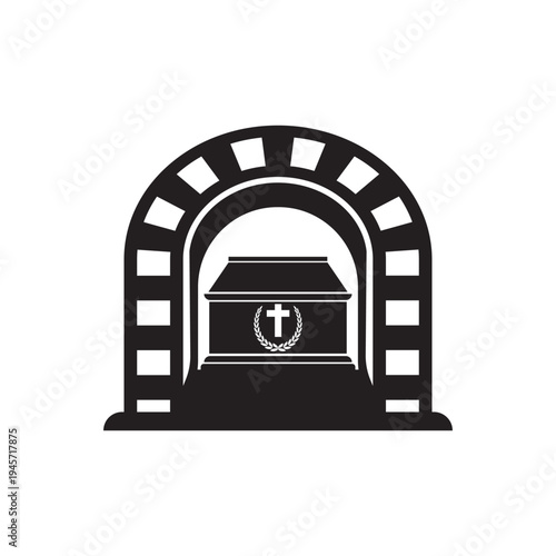 Icon symbol, crematorium, vector illustration design