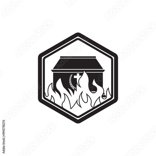 Icon symbol, crematorium, vector illustration design