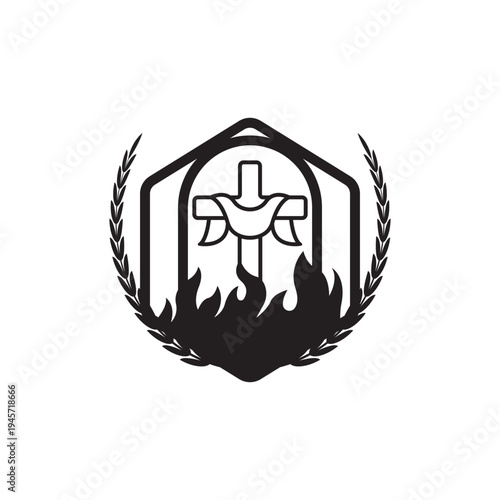 Icon symbol, crematorium, vector illustration design