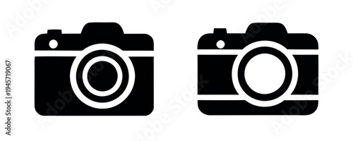 Two black and white camera icons side by side