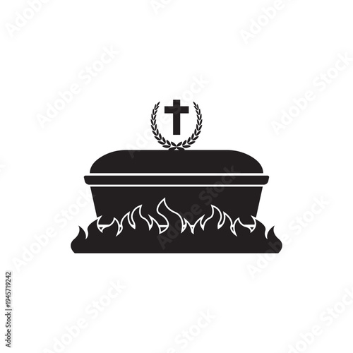 Icon symbol, crematorium, vector illustration design