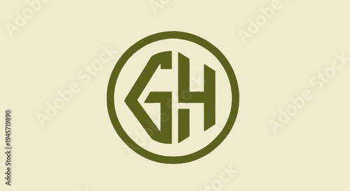 GH Monogram Logo Design Element Circle.