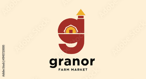 Granor Farm Market Logo Design Element.