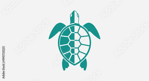 Green Turtle Iconic Simple Design Element.