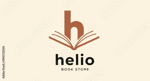 Helio Book Store Logo Design Element.