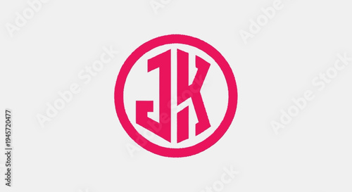 JK Monogram Logo Design Element Circle.