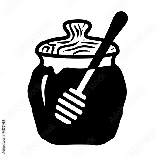 vector illustration of a honey jar