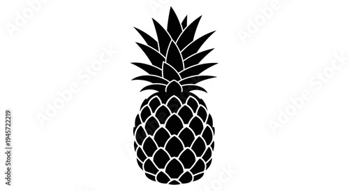 Black Pineapple Fruit Icon.