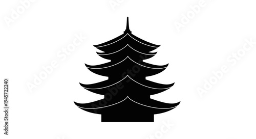 Black Pagoda Tower Icon.