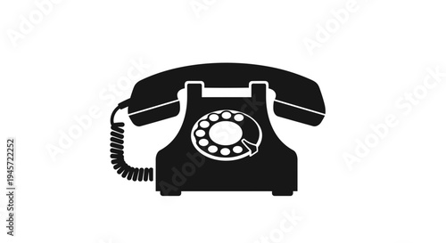 Black Old Fashioned Rotary Phone.