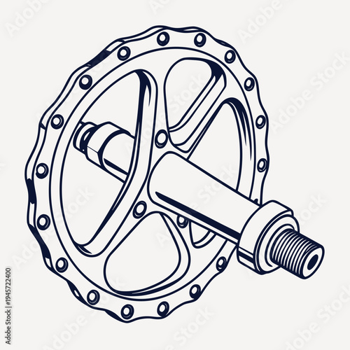 Bicycle crankset vector art with road bike with mountain bike