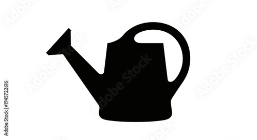 Black Silhouette Watering Can Icon.