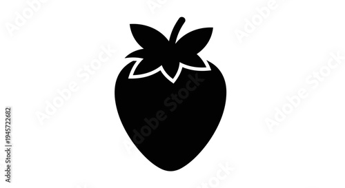 Black strawberry icon graphic.