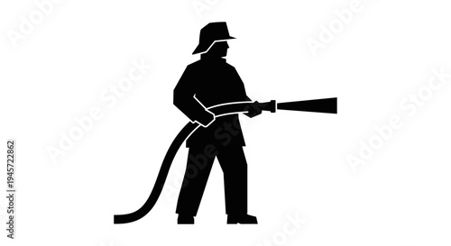 Firefighter holding a hose pipe.