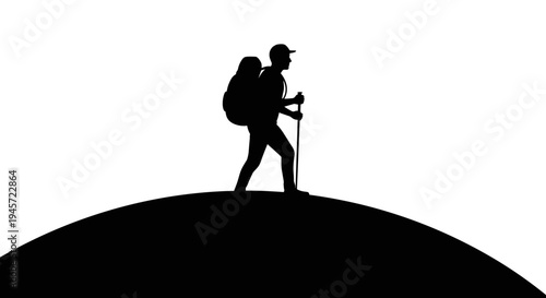 Hiker on a mountain peak 1.