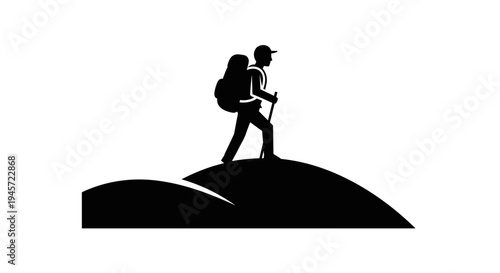 Hiker on a mountain peak.