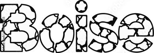 Stylized text with a cracked stone pattern