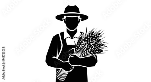 Man holding wheat in hands.