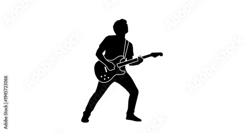 Man playing electric guitar.