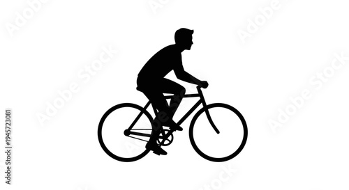 Man Riding a Bicycle Silhouette 1.
