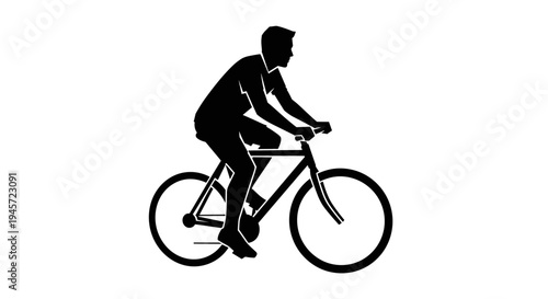Man Riding a Bicycle Silhouette.