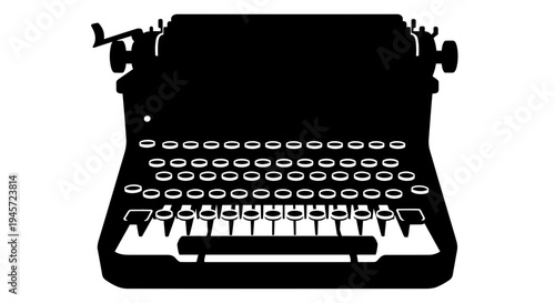 Vintage Typewriter Keyboard Closeup.