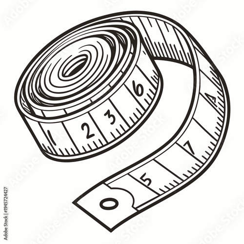 A tape measure on a white background