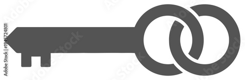 Key silhouette horizontal icon representing security access symbol design