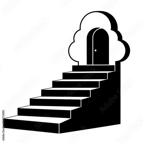 Stairway to Heaven Cloud Door Surreal Dreamlike Concept