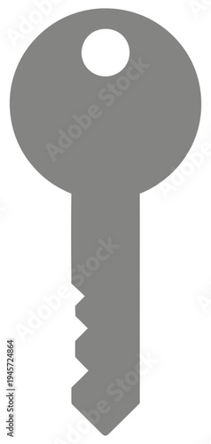 Key simple classic silhouette icon representing security access symbol design