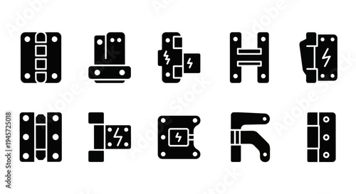 Assortment of modern and classic cake stands, dessert display plates, and serving pedestals in a monochrome icon collection