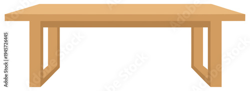 Table wooden furniture illustration representing workspace interior and home desk