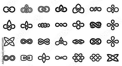 A Collection of Intricate Infinity Symbol Designs and Abstract Celtic Knots
