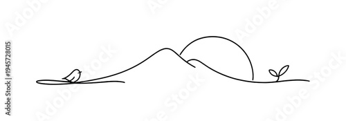 Quiet connection with nature and simple outdoor appreciation in a balanced lifestyle where individuals find calm and inspiration in natural environments and seasonal change, a minimal