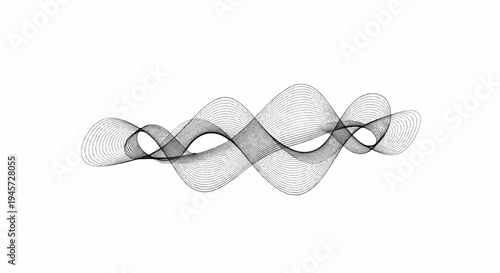 Swirling black and gray lines form intricate patterns on a white background